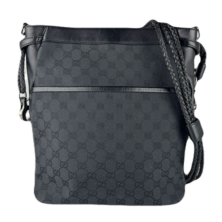 グッチ GUCCI ショルダーバッグ GGキャンバス/レザー ブラック ユニセックス z8723