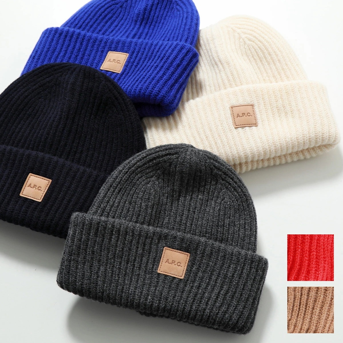 APC A.P.C. アーペーセー ニット帽 bonnet michelle WVBBR M25075 メンズ リブ ロゴパッチ ビーニー カシミヤ混ウール ニットキャップ カラー6色