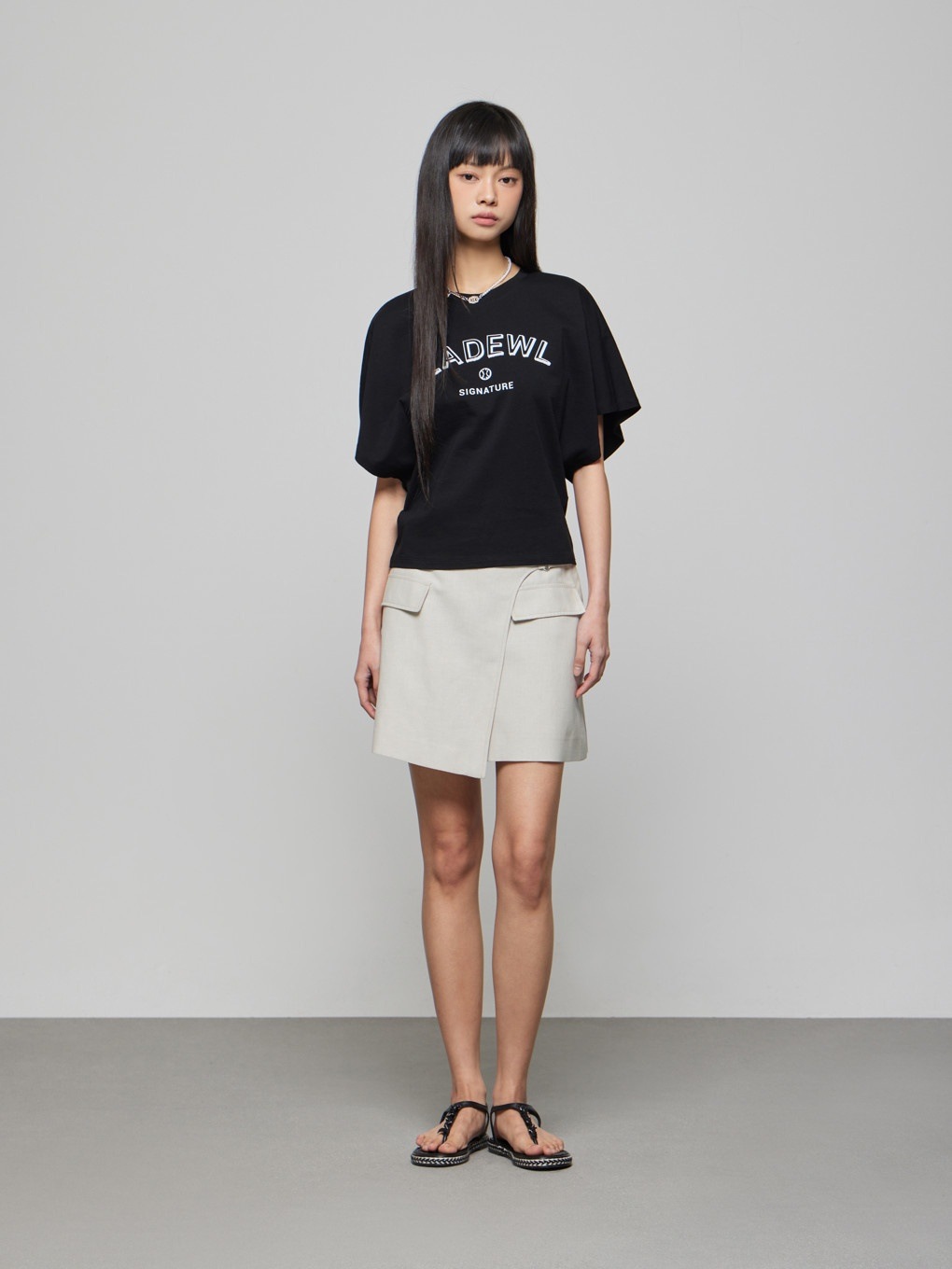 DEWL ビーディング ラグラン Tシャツ