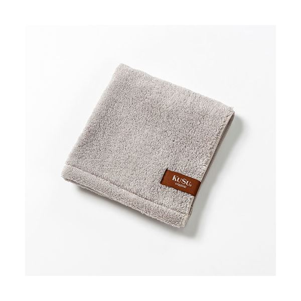 （まとめ）楠橋紋織 クスオーガニック ウォッシュタオル 約33cmx34cm グレー [x5]