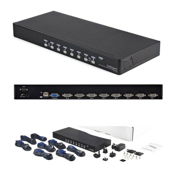 StarTech SV831DUSBUK ブラック [1Uラックマウント対応型 8ポート シングルVGAディスプレイ対応USB接続KVMスイッチ] メーカー直送 43,938円
