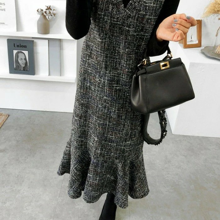 年 秋冬 新作 ツィード マーメイド ジャンパースカート ワンピース