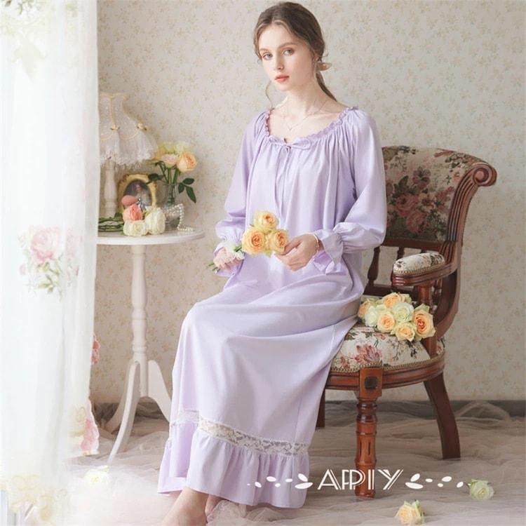 激安販売！パジャマ ネグリジェ レディース ワンピース ルームウェア セクシー おしゃれシースルー レース付き 春秋冬 寝巻き 部屋着 柔らかい 可愛い 姫系 ナイトドレス バレンタインデー プレゼ