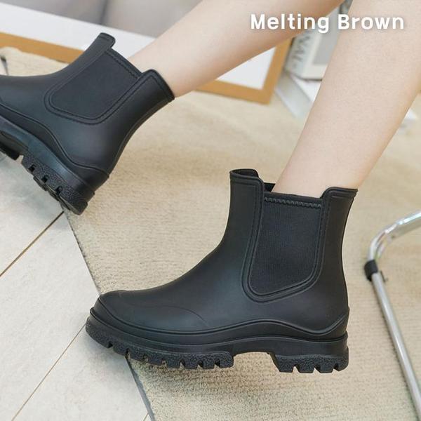 女性用デイリーチェルシーショートレインブーツ 2色