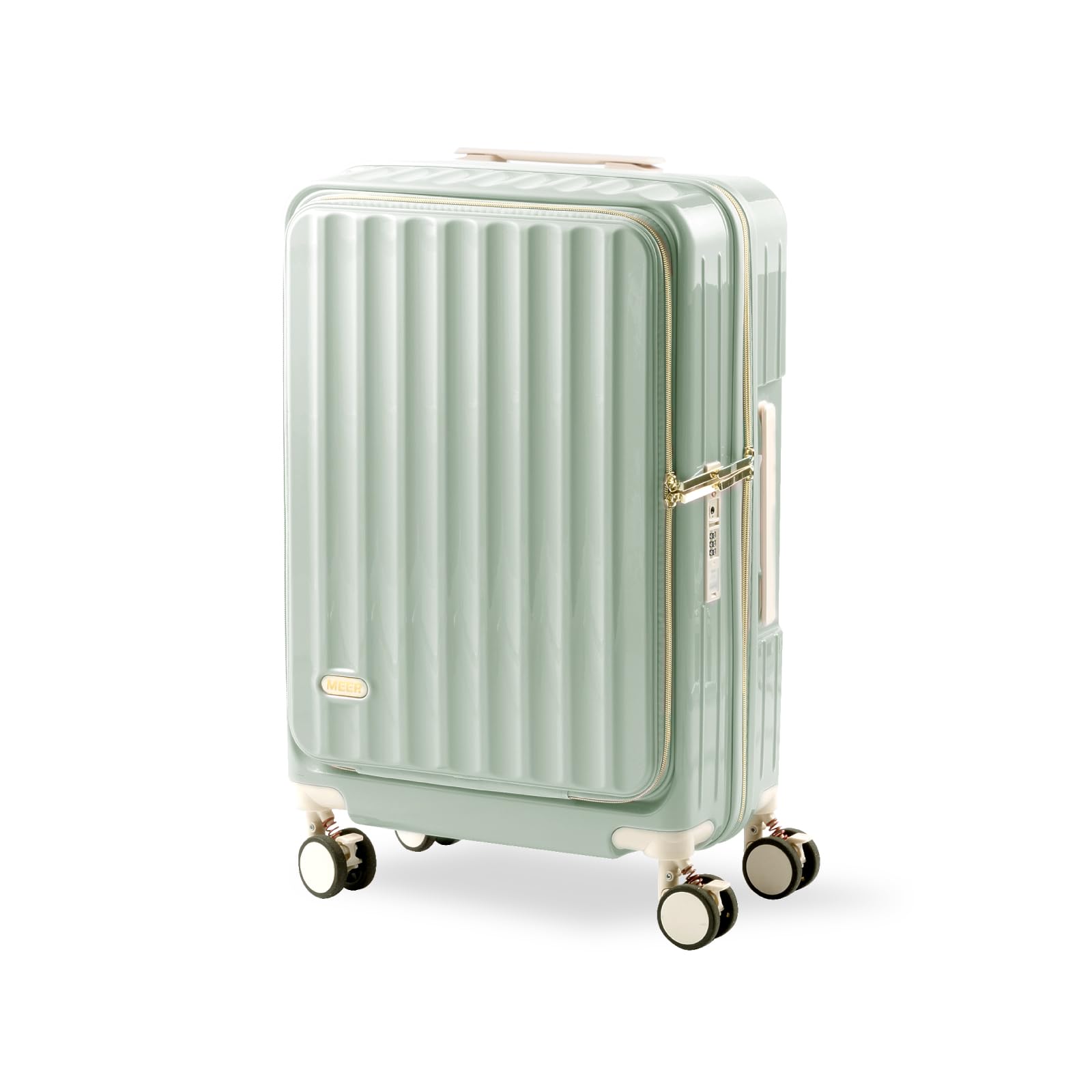 [ユーミ] 【前開きUSBポートストッパー付き】スーツケース Mサイズ 61L47日用 キャリーケース フロントオープン 軽量大容量耐衝撃360度回転カップホルダー付きファスナー式