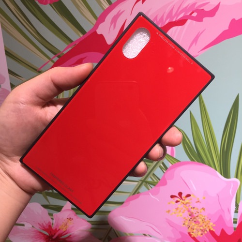 Iphoneケース シェルケース スクエア 新作多数 無地 ソリッドカラー 赤iphone X