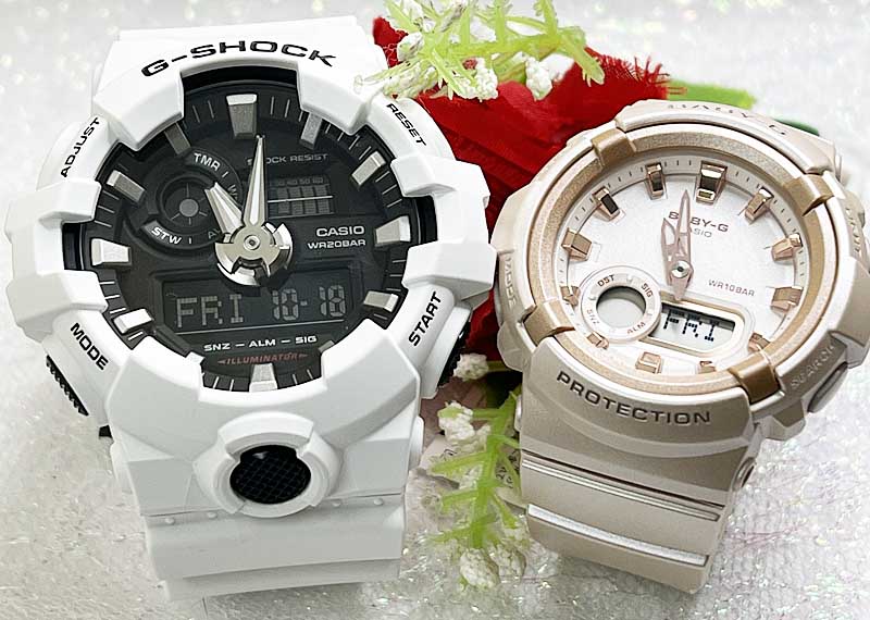 恋人たちのGショック ペアウオッチ G-SHOCK BABY-G ペア腕時計 カシオ 2本セット GA-700-7AJFBGA-280BA-4AJF 電池式 アナデジ ラッピング無料 ク