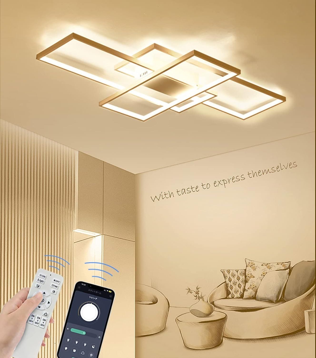 LED シーリングライト 14畳 APP遠隔制御 無段階調光調色 リモコン付き 北欧 おしゃれ インテリア リビング 天井 照明器具 間接照明 和室 居間 BKBEINGKING 北欧風 BK-HT5