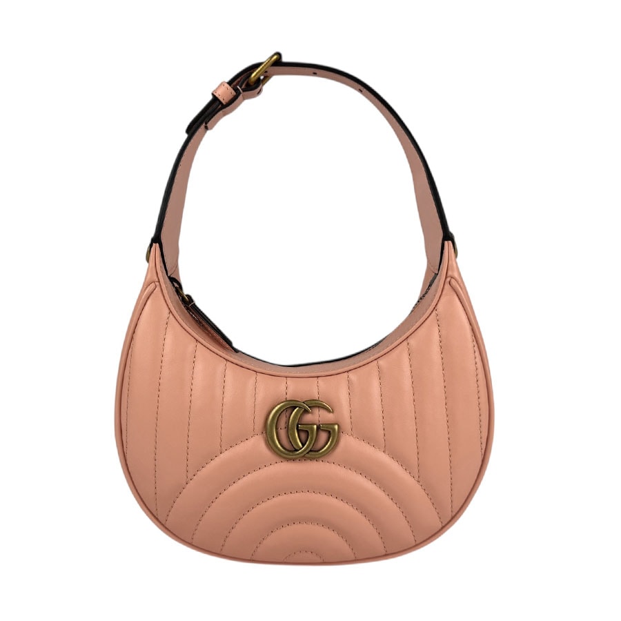 グッチ GUCCI ハンドバッグ ショルダーバッグ GGマーモント レザー/メタル サーモンピンク/ゴールド レディース 699514 z5406