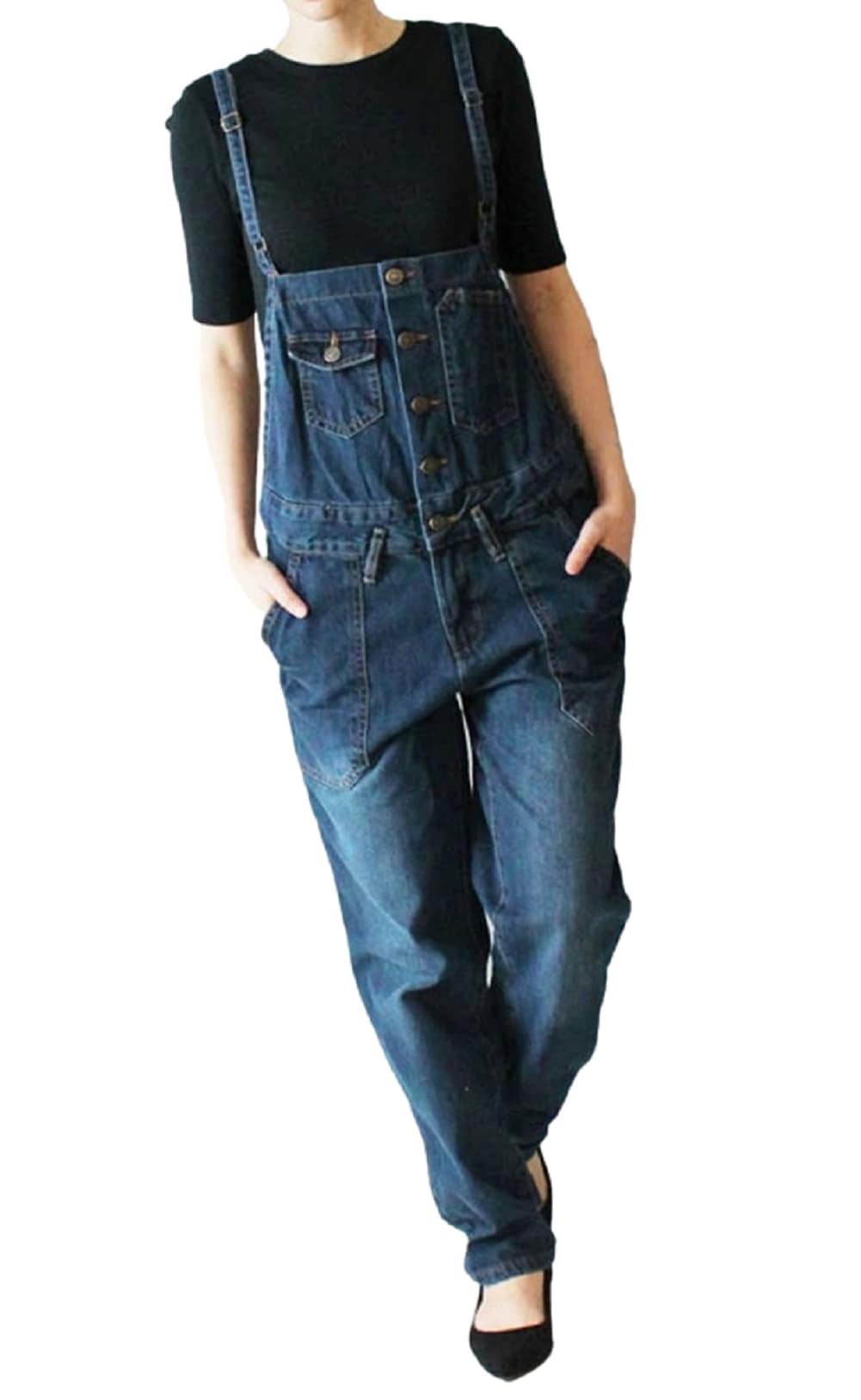 [cmy select] デニム サロペット 綿100 オールインワン オーバーオール ボトム パンツ 長さ調節可能 レディース 大きいサイズ カジュアル ジーンズ コットン M ～ 4L