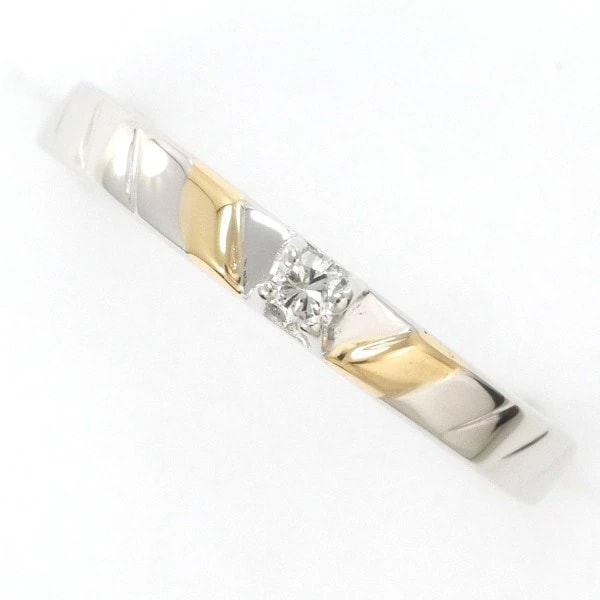 PT900 プラチナ K18YG リング 指輪 4号 ダイヤ 総重量約1.6g ジュエリー 中古