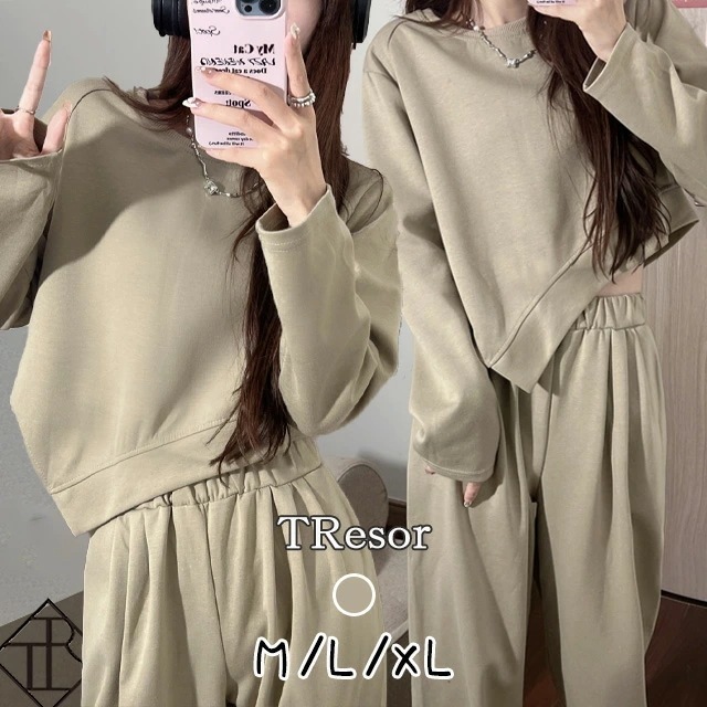 【即納】セットアップ レディース ジャージ パンツ 上下セット 長袖 ルームウェア レディース 部屋着 大きいサイズ 2点セット スポーツウェア カジュアル ウエストゴム お洒落
