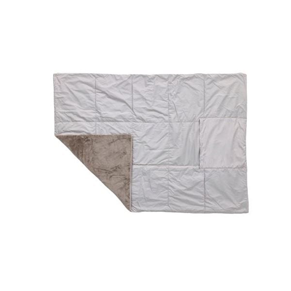 超軽量！ ハーフケット コンパクト収納 アウトドア カポック綿 あったか 約100x140cm GYBE グレーベージュ