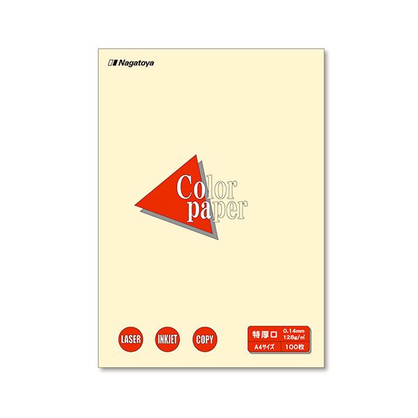(まとめ) 長門屋商店 Color Paper A4 特厚口 レモン ナ-3402V 1冊（100枚） (10セット)