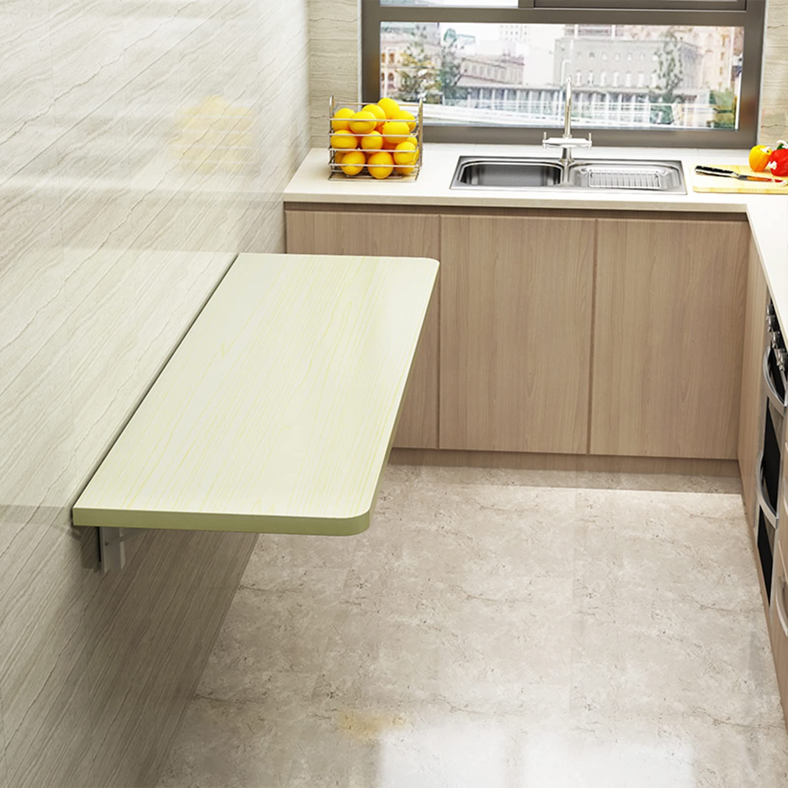 狭いスペース用の壁掛け折りたたみテーブル省スペース設計のドロップリーフコンピュータデスク折りたたみ洋服用ランドリーテーブルダイニングスタディキッチンバー厚みのあるトップ素材