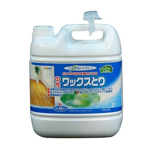 （まとめ買い）人と環境にやさしい 中性ワックスとり 4L [x3]