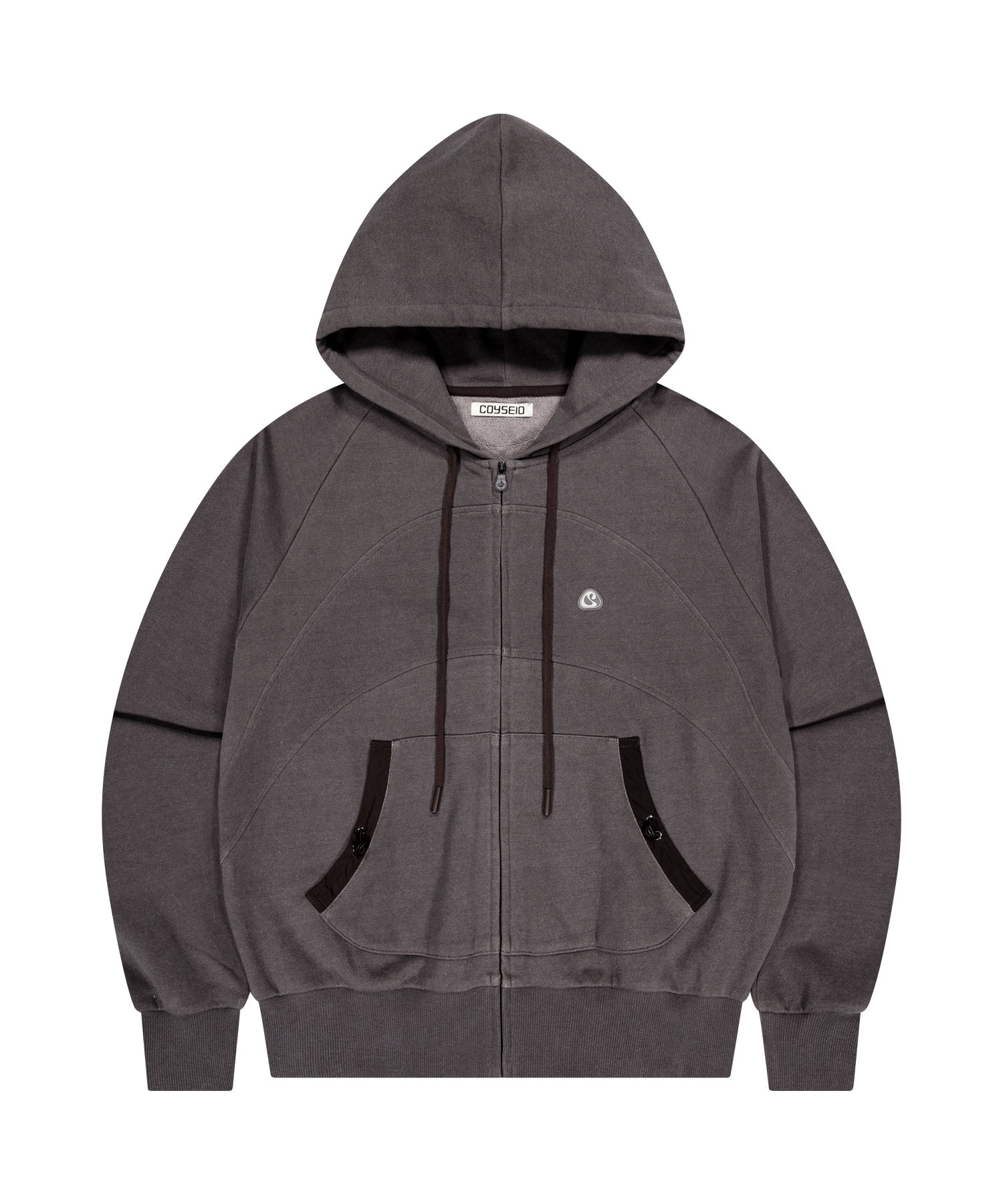 【COYSEIO】 STRING POCKET HOOD ZIP-UP : WINE