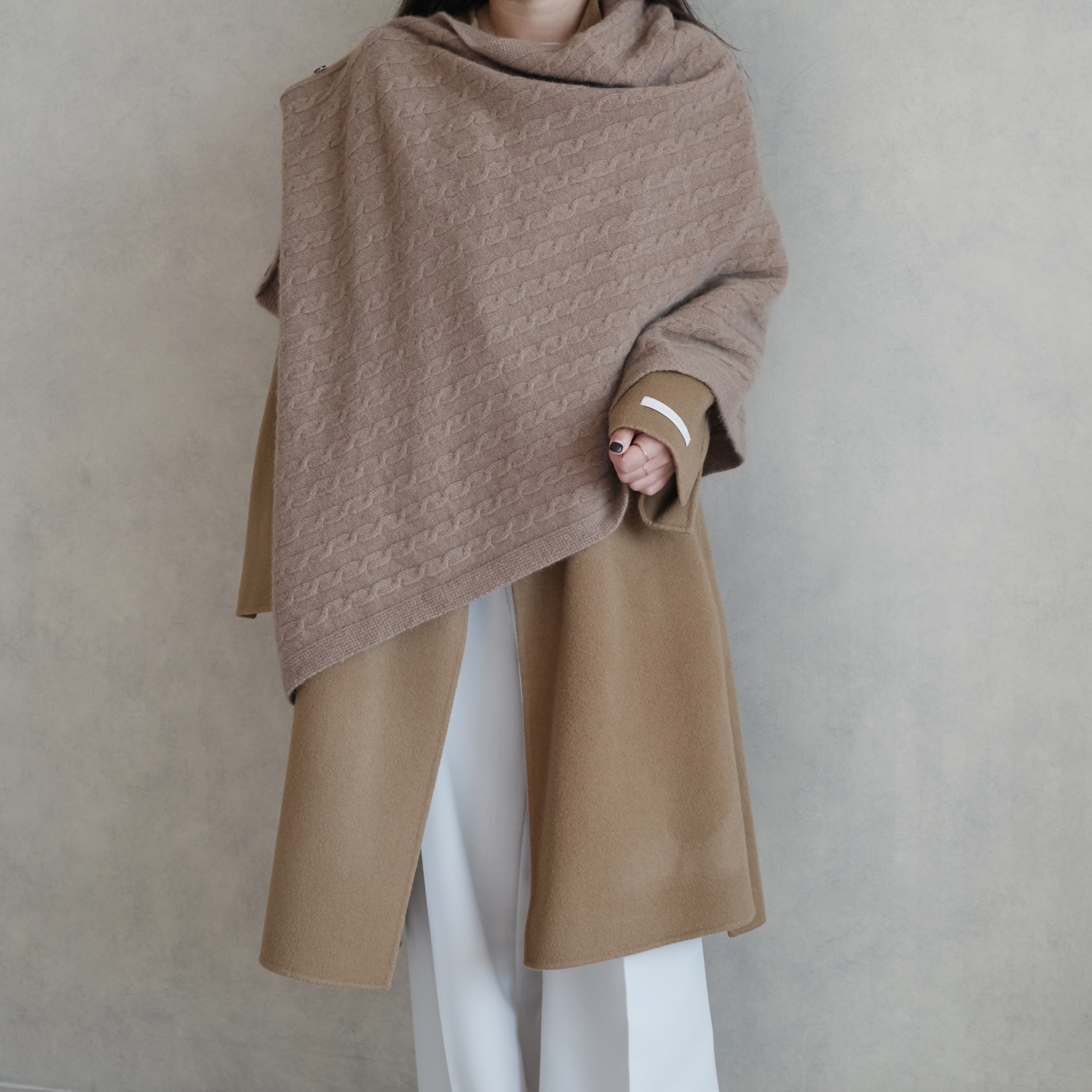 リバーラクーンショールケープハイクオリティ韓国ファッション