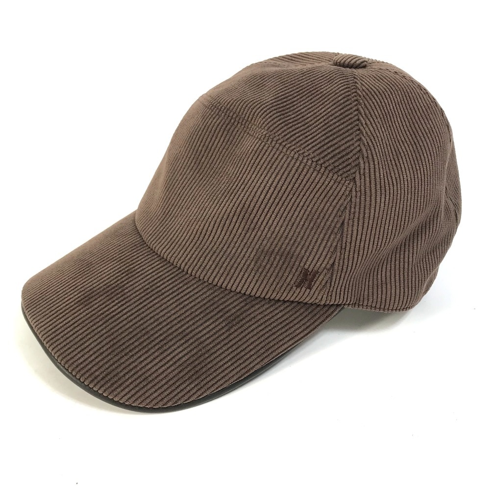 キャップ 072022N コーデュロイ Hロゴ 帽子 ポリエステル ブラウン