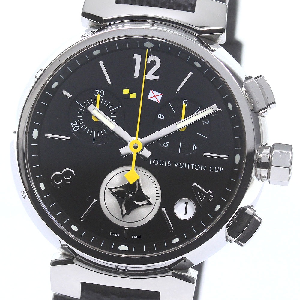 ルイヴィトン LOUIS VUITTON Q11BG タンブール ラブリーカップ クロノグラフ デイト クォーツ メンズ _790506【中古】