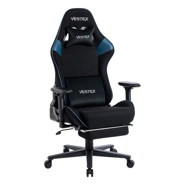 S2 高撥水メッシュファブリック フットレスト付き ゲーミングチェア ブルー VES-S2FTBL