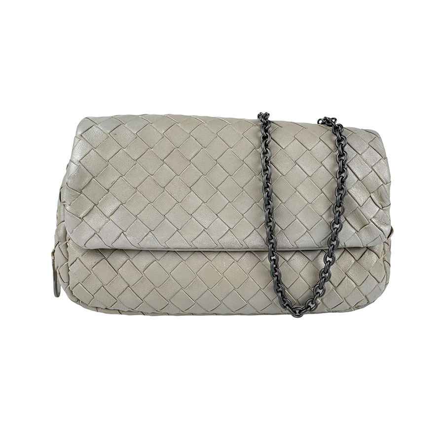 ボッテガヴェネタ BOTTEGAVENETA ショルダーバッグ イントレチャート レザー/メタル グレー レディース z4926