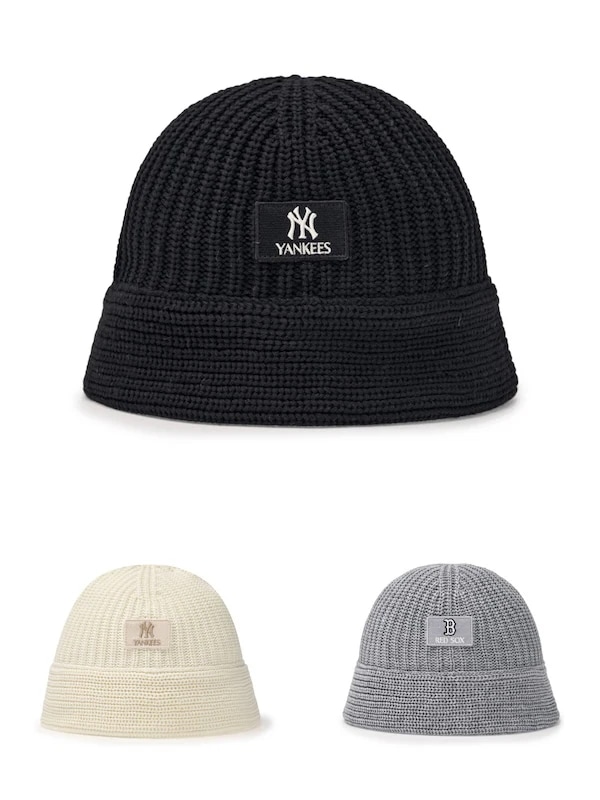 3AHTB0746韓国限定販売 冬の新商品 男女共用 ベーシック ニット バケットハット ドンピット ニューヨーク ヤンキース