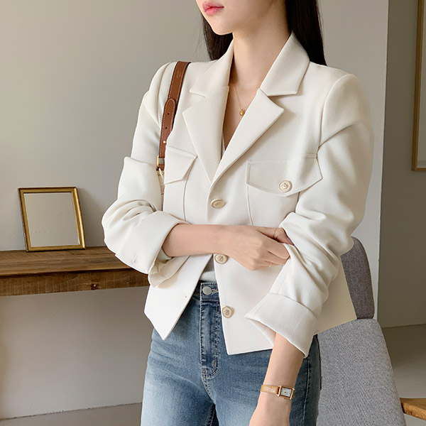 シングルクロップドジャケット jk2845