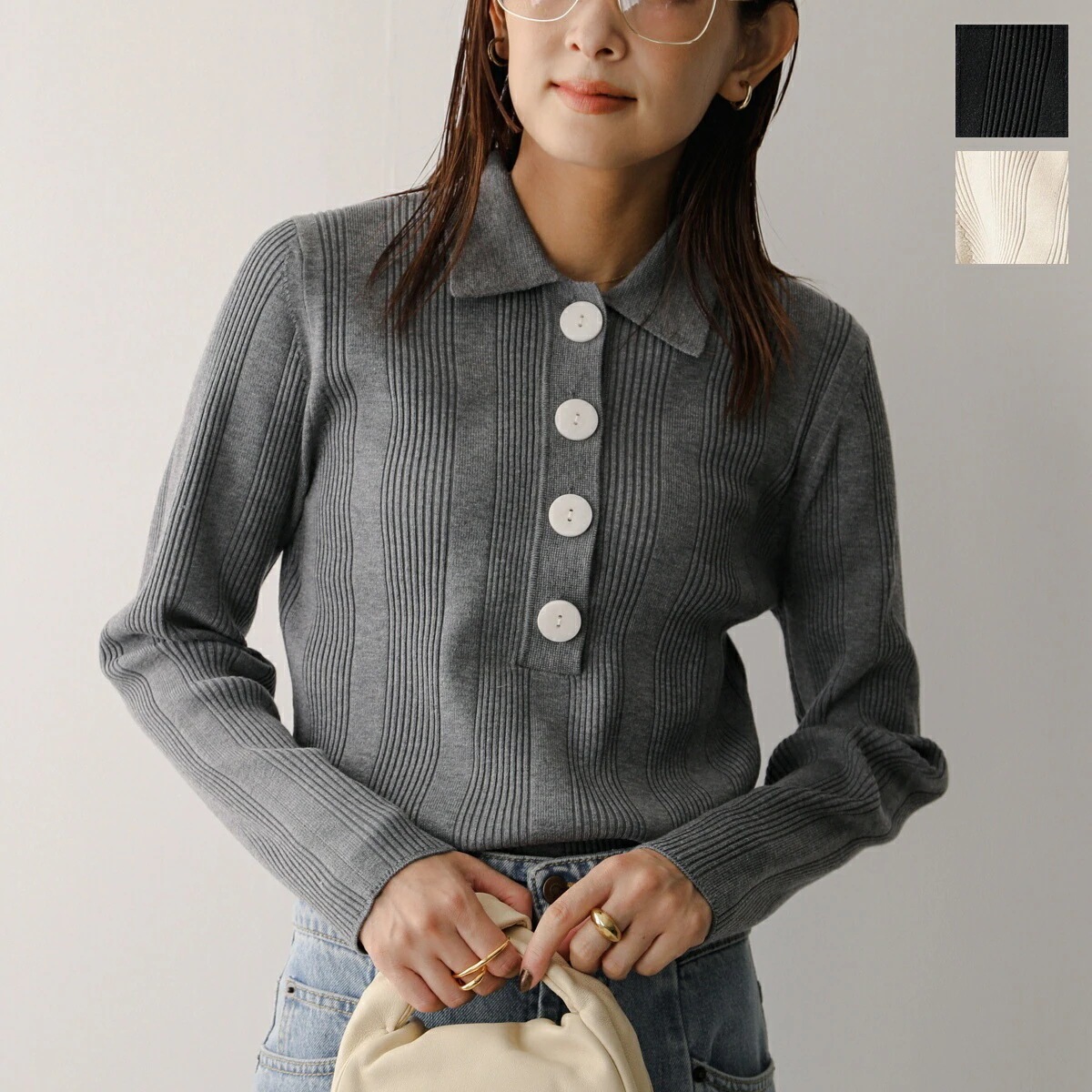 TORRAZZO DONNA トラッゾドンナ ニット ポロシャツ 6262-462 レディース リブ 長袖 カラー3色