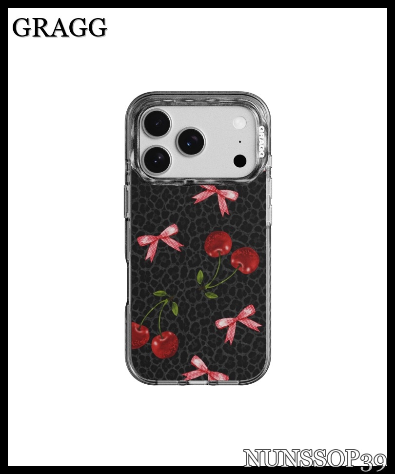 GRAGG MAGSAFE LAYERS FRAME CASE CLEAR BLACK - LEOPARD CHER