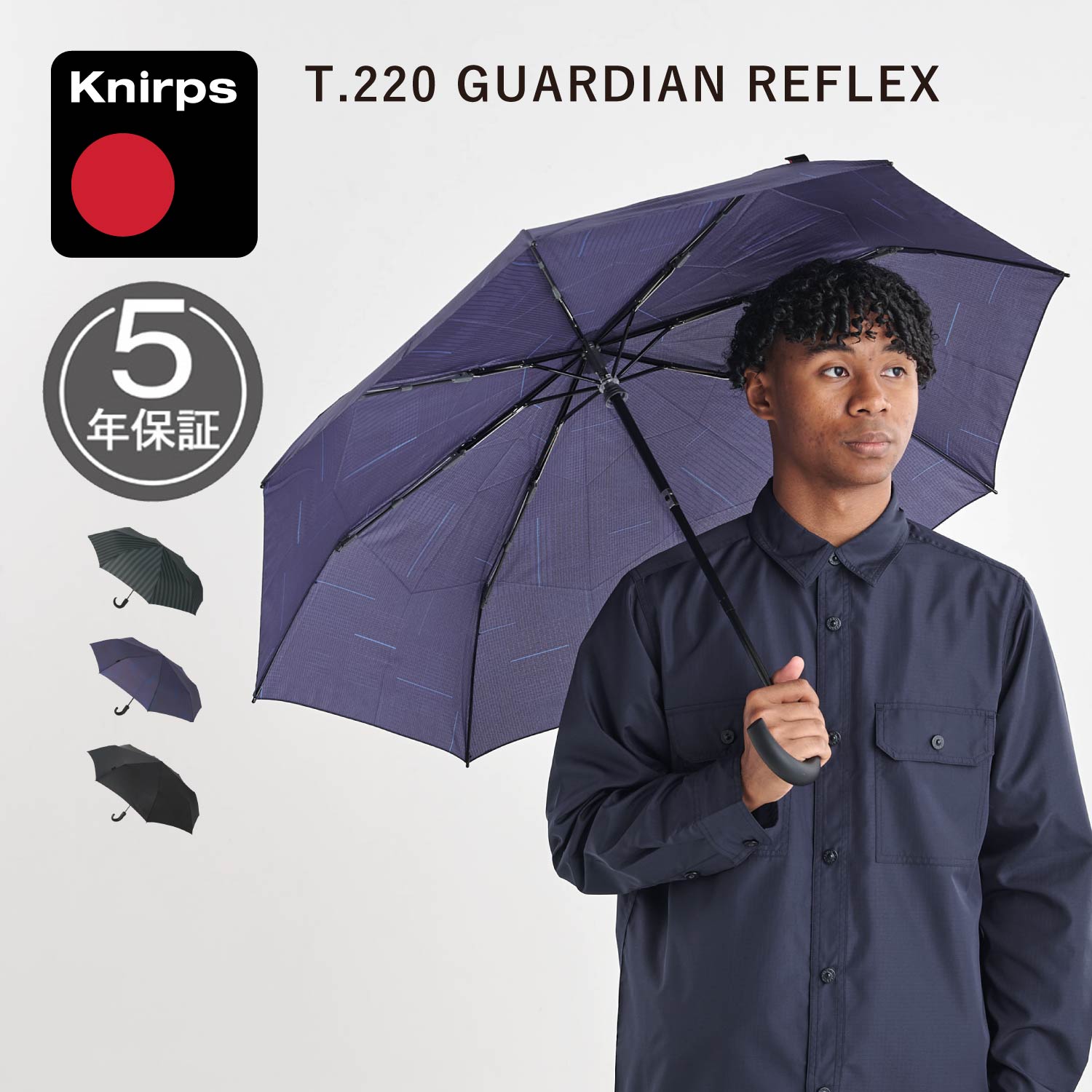 折りたたみ傘 折り畳み傘 軽量 コンパクト メンズ レディース 雨傘 53cm 8本骨 ワンタッチ 自動開閉 T.280 KNT280