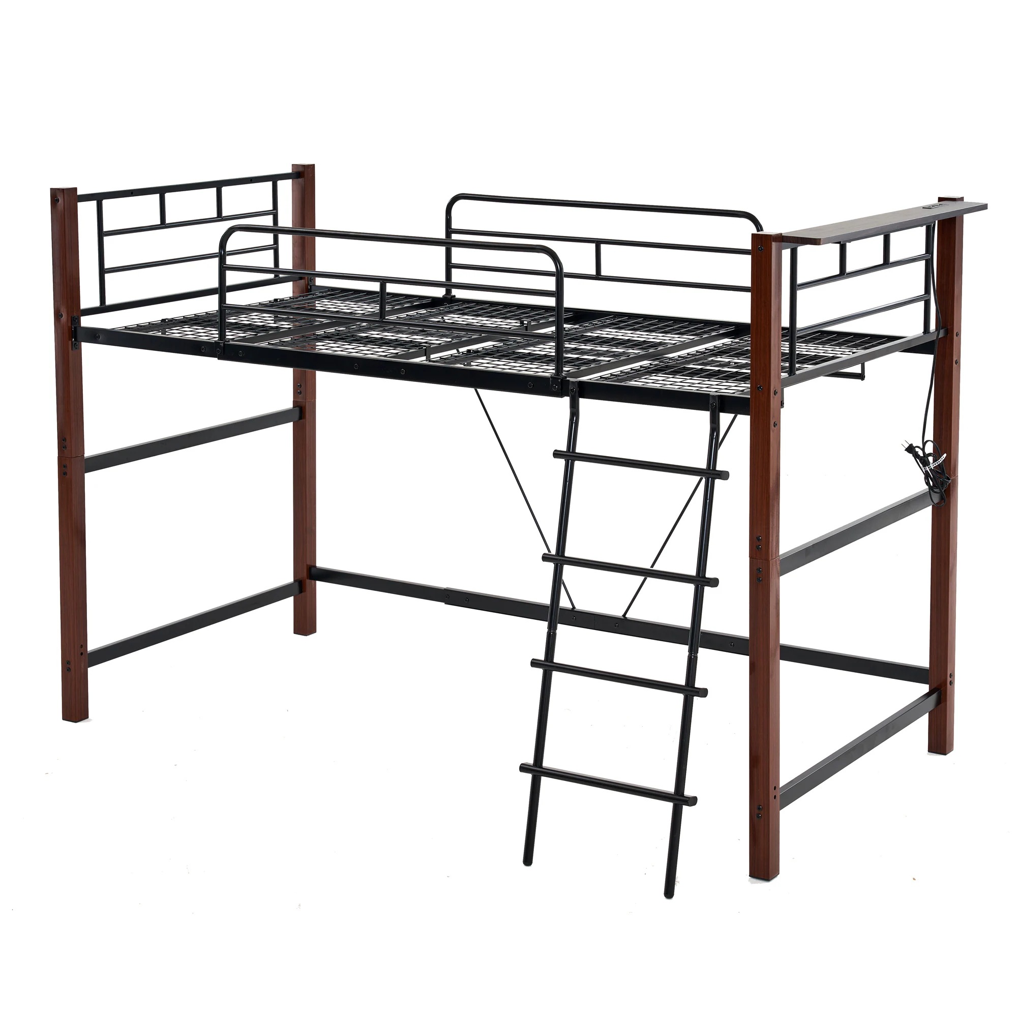 【最短即日出荷】【高さ140cm】ロフトベッド パイプベッド シングル 耐荷重150kg システムベッド ロータイプ ミドルタイプ 棚 収納 北欧風 大人 一人暮らし ハンガーポール4本付属 送料無料