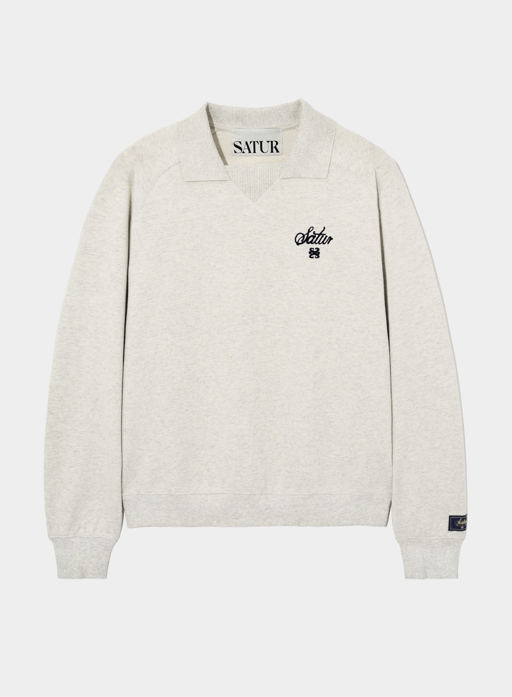 【SATUR】 LAUSANNE V-NECK COLLAR SWEATSHIRTS : MELANGE OATMEAL