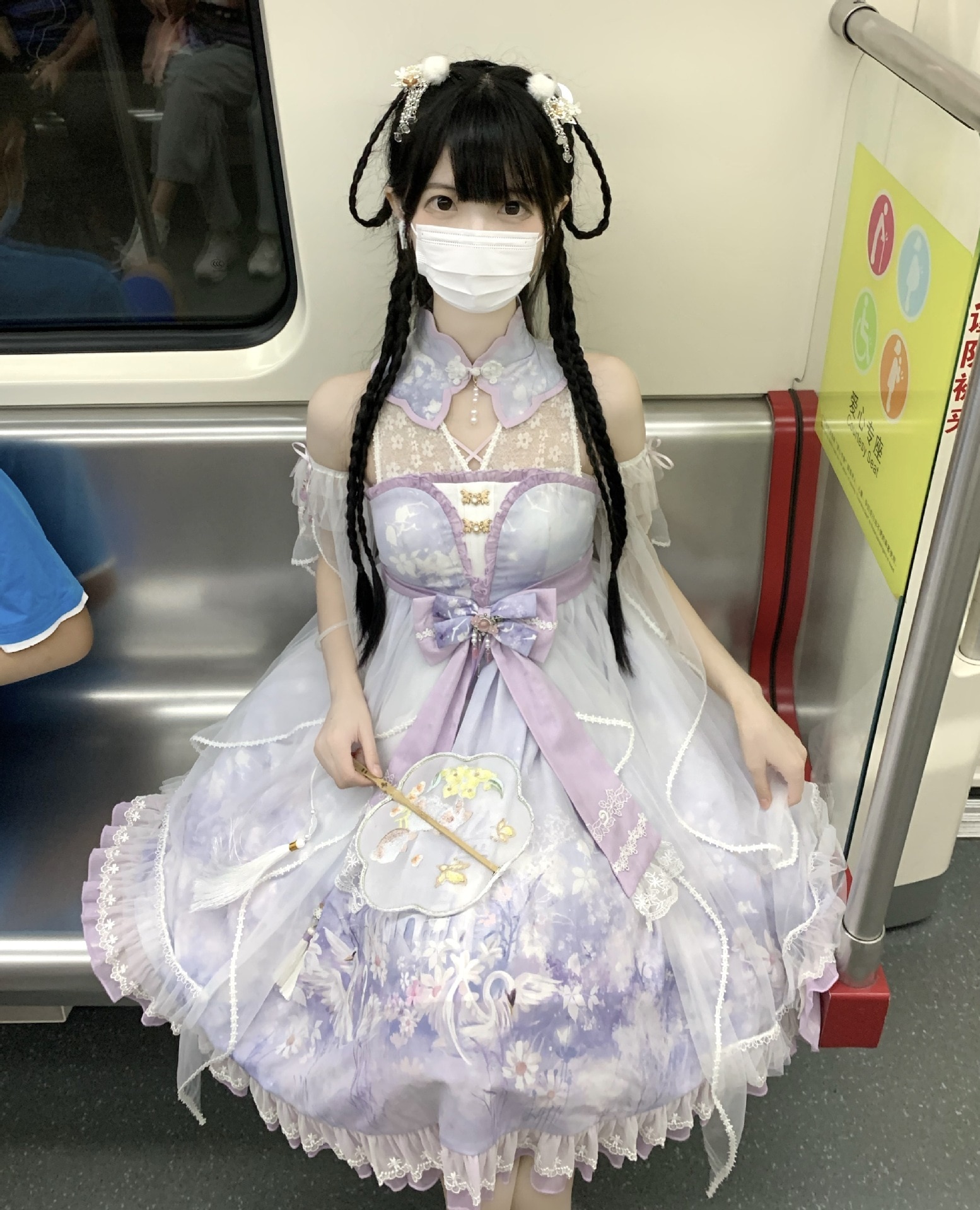 パープルスワンキャッスルJSKチャイナ風オリジナルロリータデザインドレス