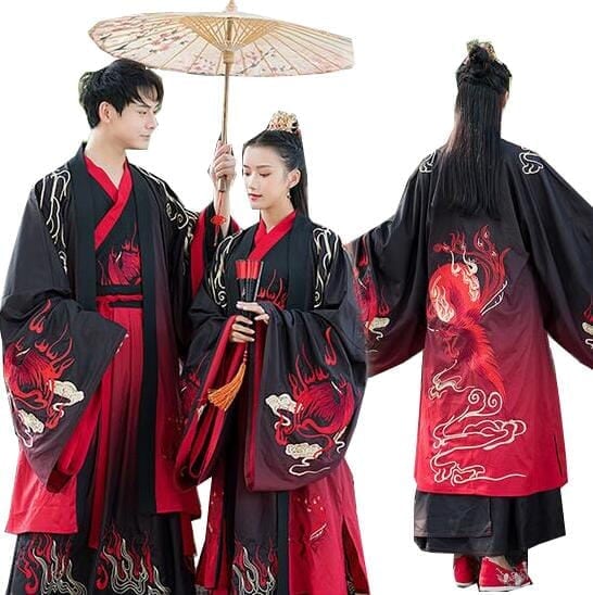 Hot!!!男女兼用漢服唐装鳳凰刺繍 2点セット レディースファッション ワンピース