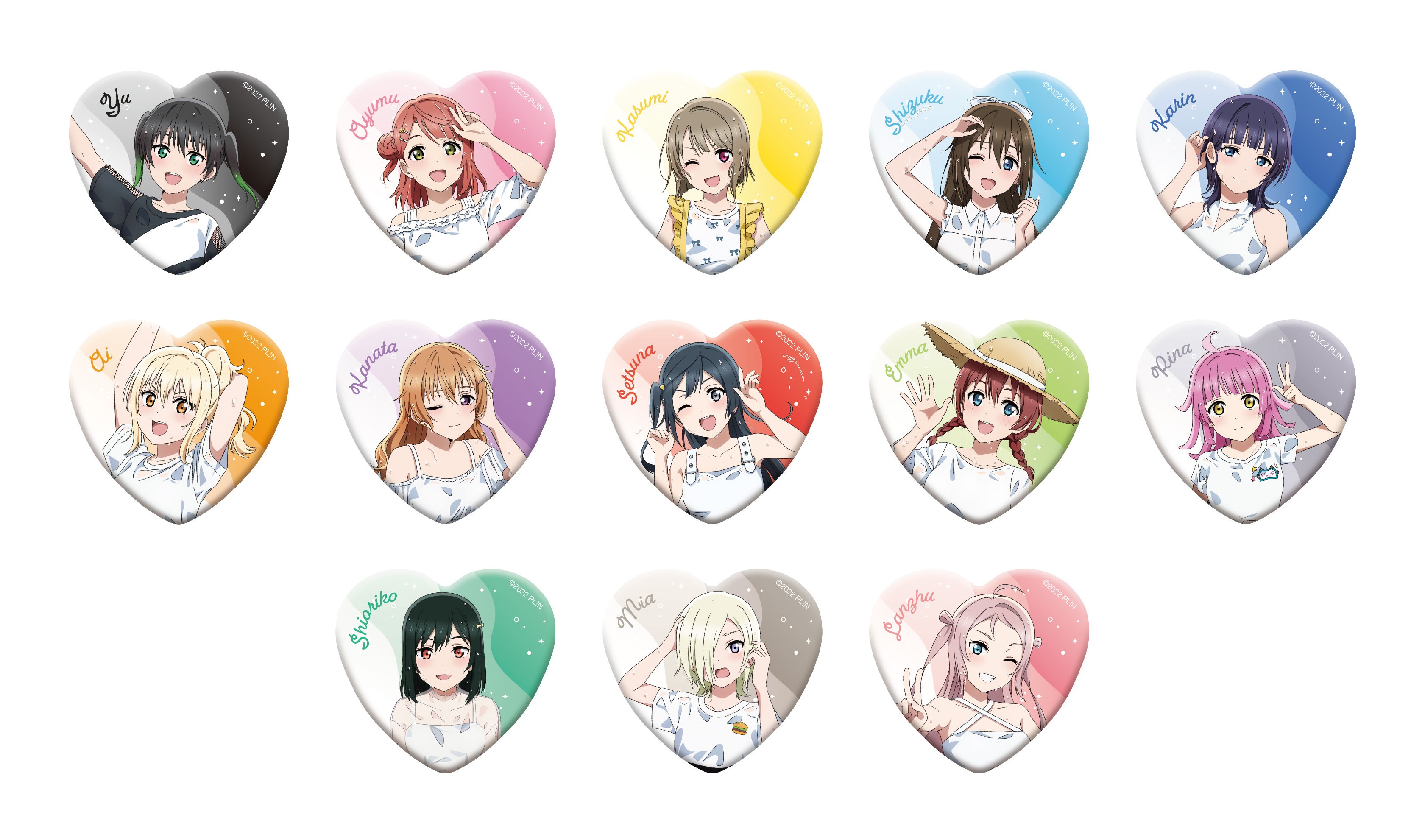 【新品/公式】 ラブライブ！虹ヶ咲学園スクールアイドル同好会_ハート形キャラバッジコレクション　【BOX／13パック入り】 公式グッズ