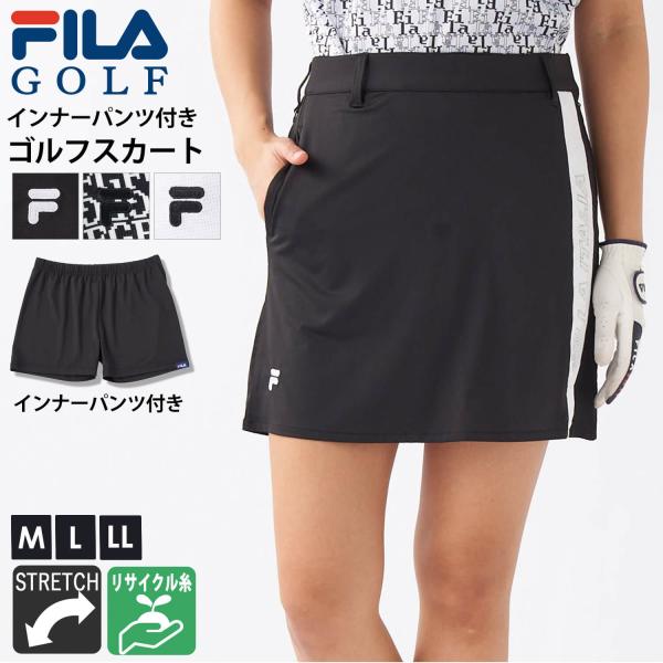 レディース スカート ミニ丈 インナーパンツ付き ゴルフウェア ストレッチ 伸縮性 リサイクル糸 部分メッシュ ミニスカート ひざ上