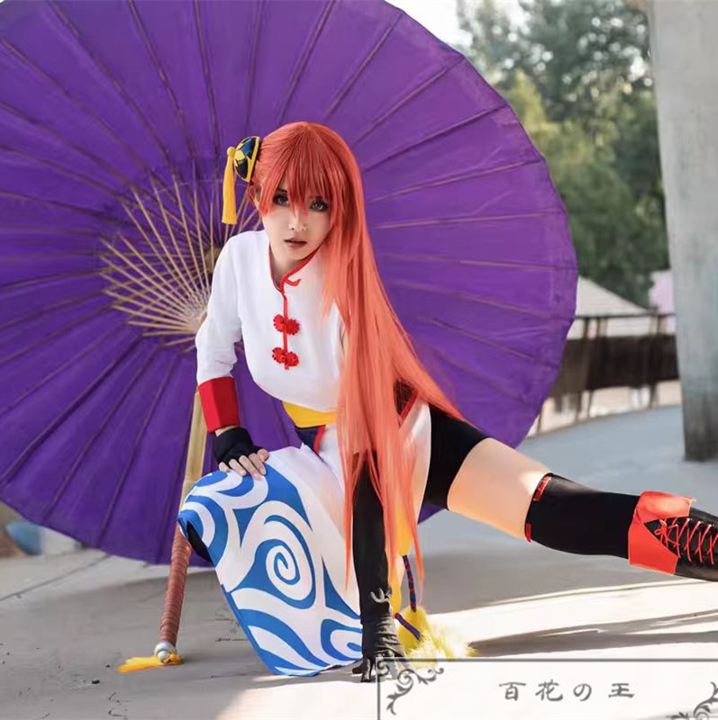 銀魂 万事屋よ永遠なれ 完結篇 神楽 コスプレ衣装 コスチューム 『暗纹生地』