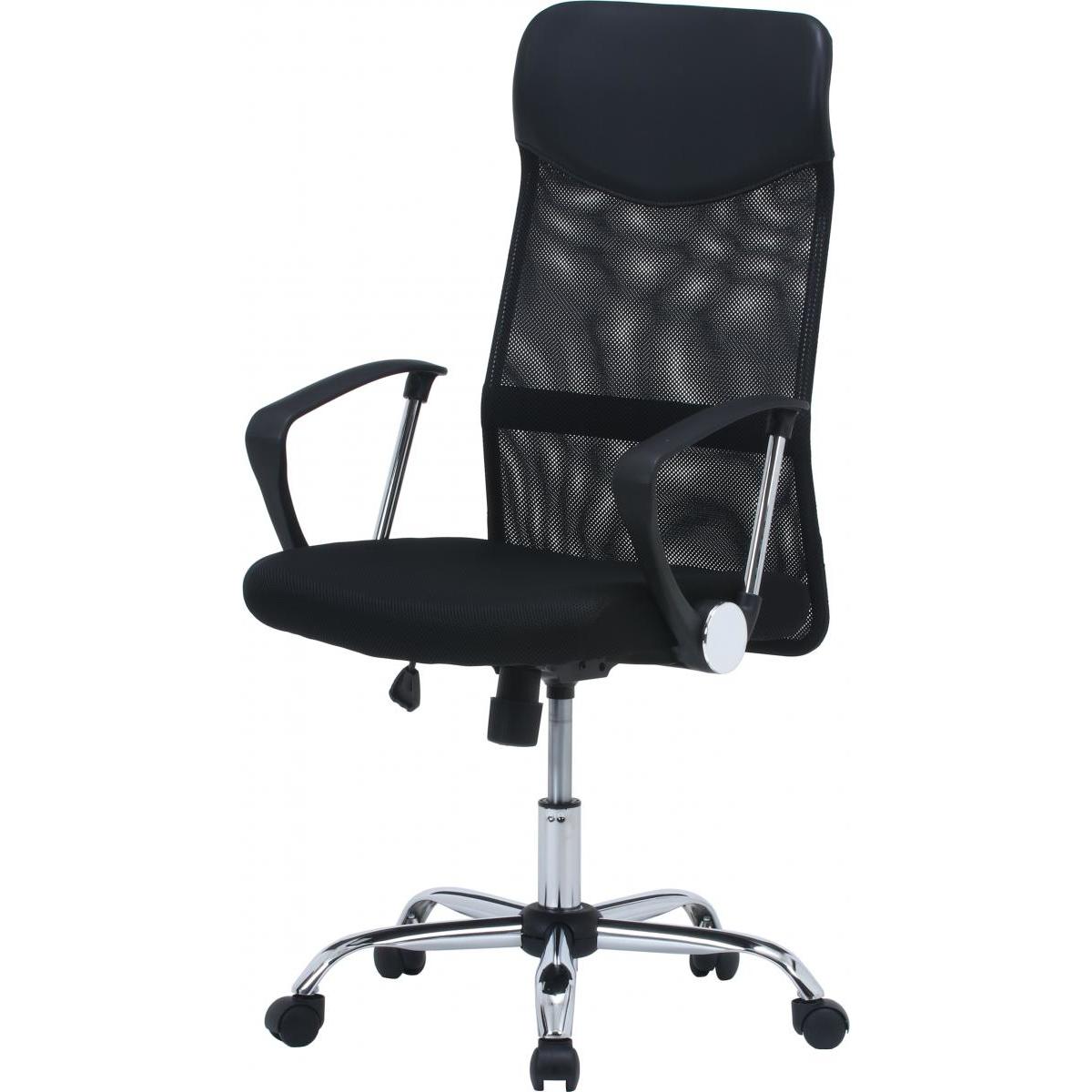 【I】不二貿易 メッシュハイバックチェアー HF-98BK ブラック　オフィスチェア デスクチェア 肘付き 【北海道沖縄離島不可】【代引き不可】