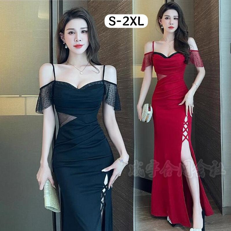 新しい秋のスタイル スリット入り ワンピース キャバドレス ロングドレス イブニングドレス タイト ノースリーブ 胸元パーティードレス カラードレス 忘年会 結婚式 演奏会 セクシー【3点で2００円O 4,940円