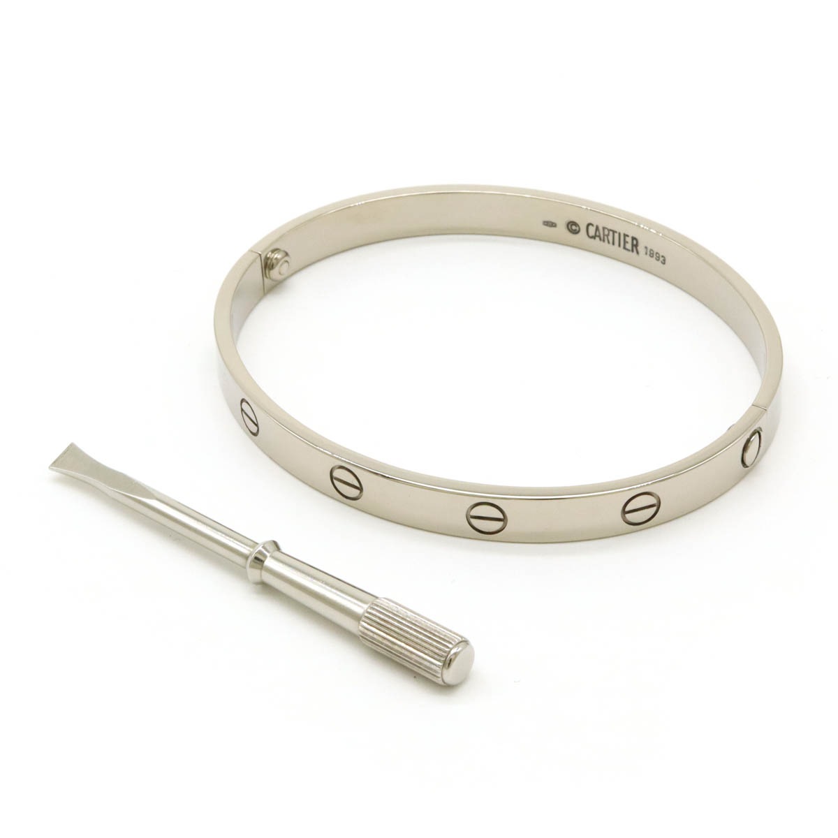 LOVE LΘVE ラブブレス ブレスレット バングル K18WG 750WG ホワイトゴールド #1