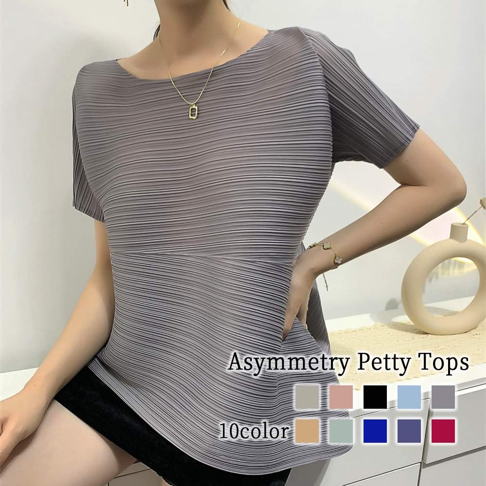 ブラウス レディース アシンメトリープリーツトップス レース スーツ オフィス 夏 白 涼しい きれいめ 大きいサイズ カジュアル リボン 春 フリル ブランド ノーアイロン 薄手 安い シフォン 事