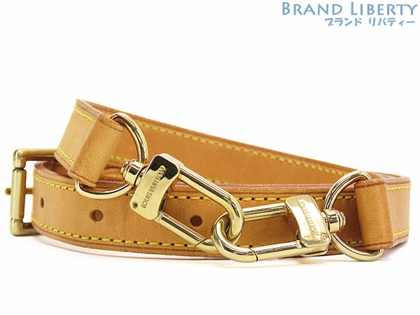 美品ルイヴィトンヌメ革調整可能ショルダーストラップナチュラルゴールドヌメ革カーフレザー