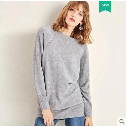 [最安値挑戦]！ 100%クルーネックオーバーサイズニットチュニック