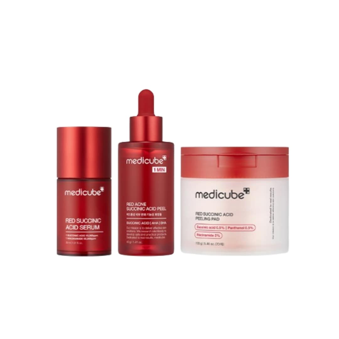 レッドサクシニック3点セット(ニキビ肌専用高機能セット)