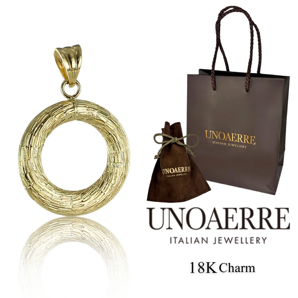 正規品 ウノアエレ ショッパー付き ネックレス チャーム 18K 18金 レディース ペンダントヘッド トップのみ ネックレスチャーム プレゼント 女性 おしゃれ ゴールド K18 イエロー 金 ギフ