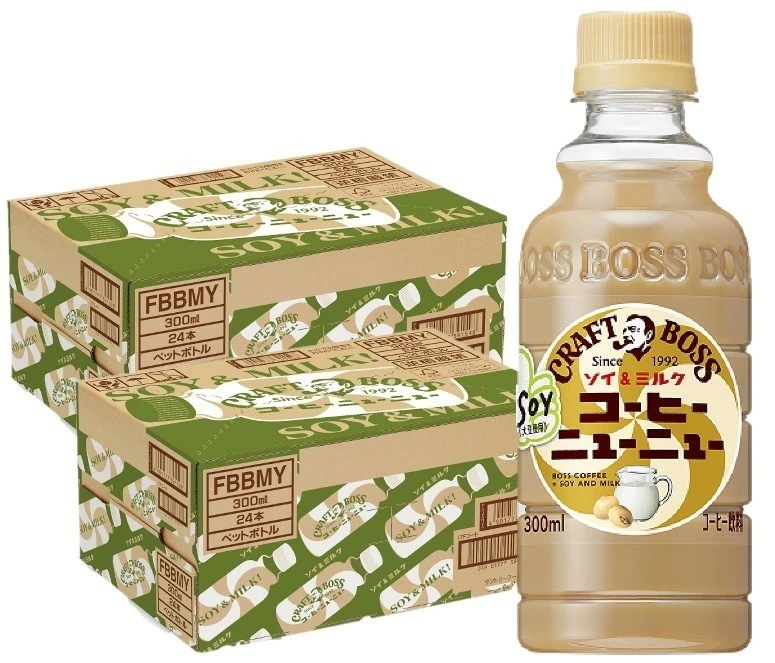 【送料無料】サントリー クラフトボス コーヒーニューニュー ソイ＆ミルク 300ml2ケース/48本