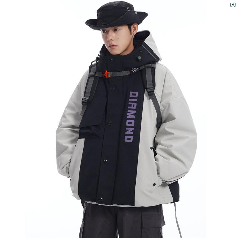 メンズ　ファッション　カジュアル アウトドア ジャケット ダウン 冬 厚手 暖かい ホワイトダックダウン コットン 服 ワークジャケット