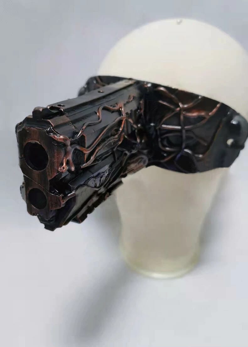 黒/ブロンズ色 コスプレ道具 早川アキの銃仮面 銃の悪魔 魔人 チェンソーマン 銃付き仮面道具 コスチューム