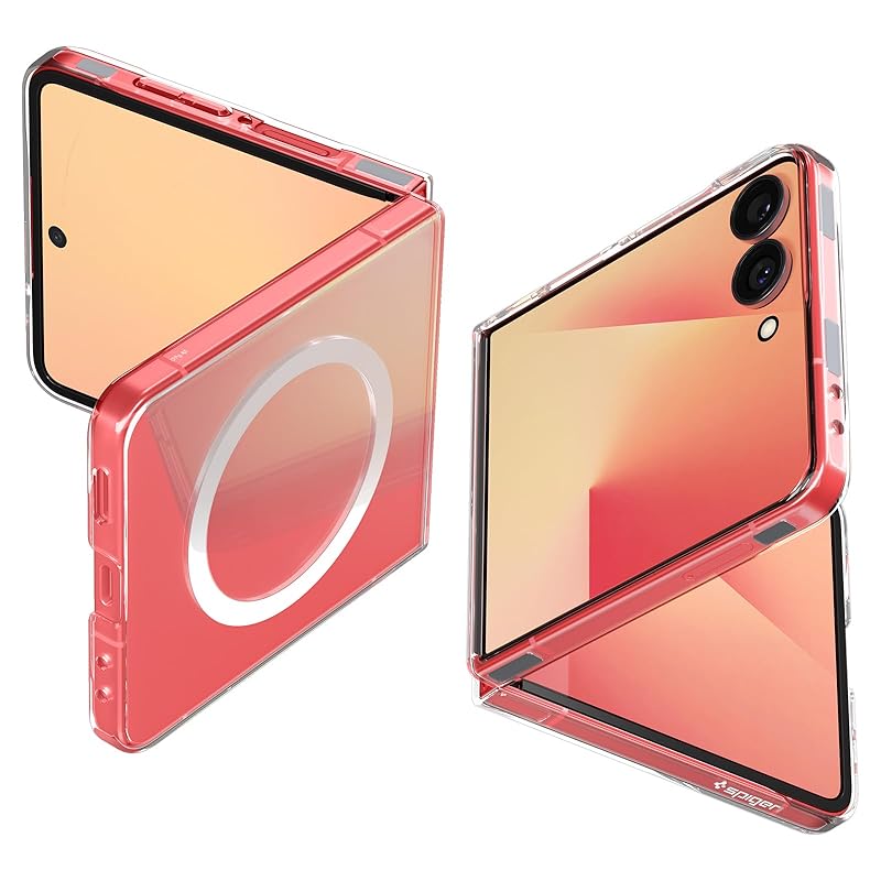 Spigen 【創業18年の技術力】Galaxy Z Flip7 ケース 薄型 クリア 軽量 黄変防止 MagFit対応 耐衝撃 透明 エアスキン・マグフィット ACS09556 (クリスタル・クリア